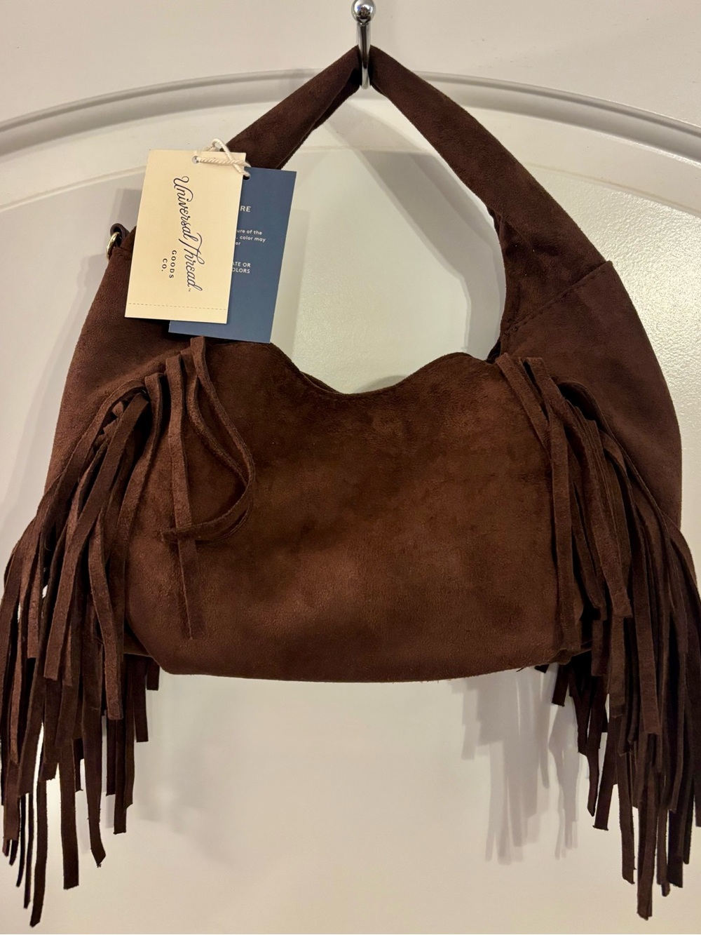 Universal Thread Brown Suede Fringe Hobo Shoulder Bag
